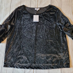 Gibson Latimer Black •Size XL• Event Holiday Black Flattering Top •New w/Tag•